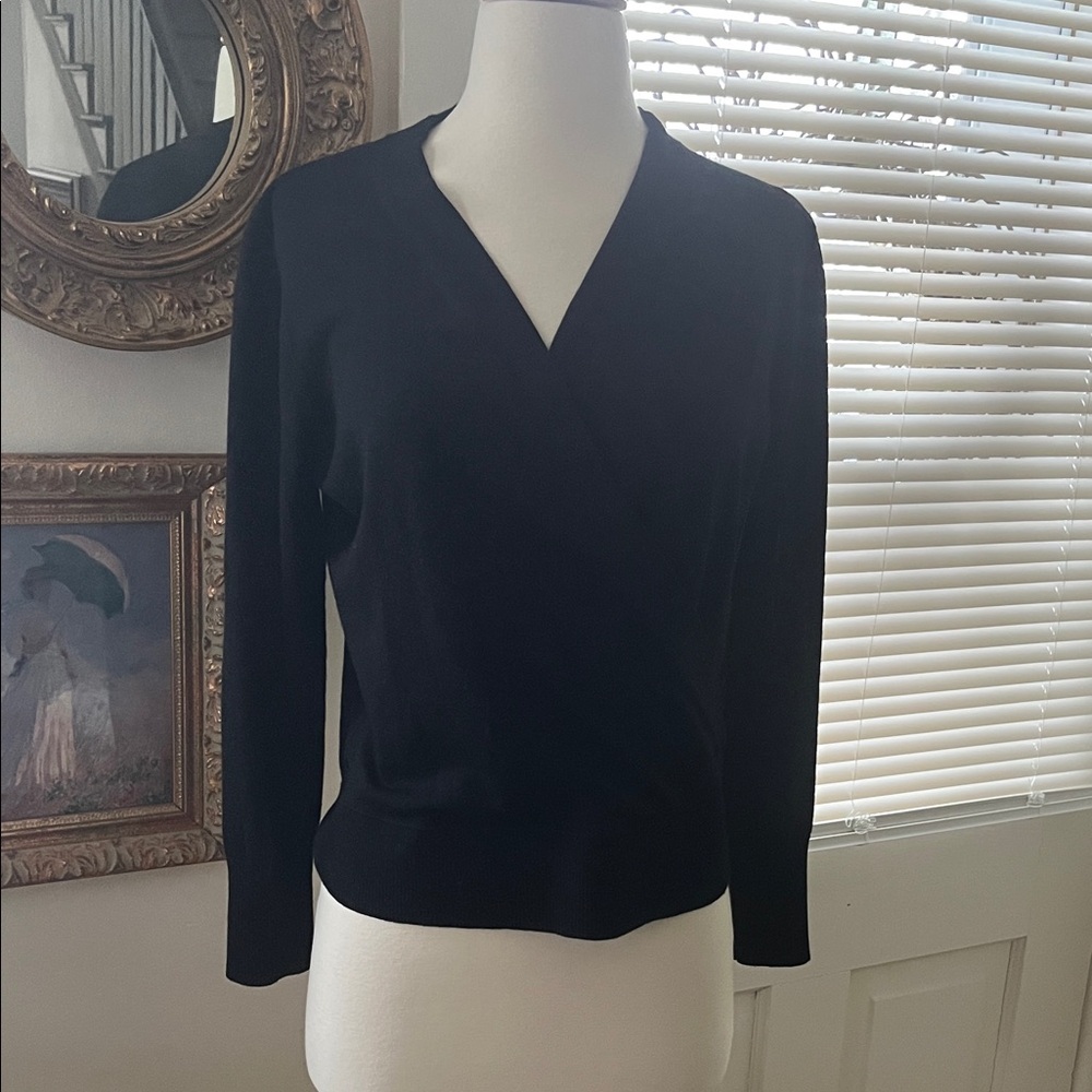 J. Crew Black V-Neck Women's Sweater